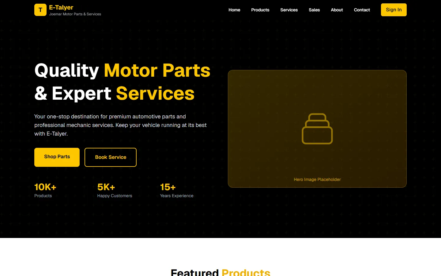 The JMS E-Talyer storefront for motor parts and mechanic services